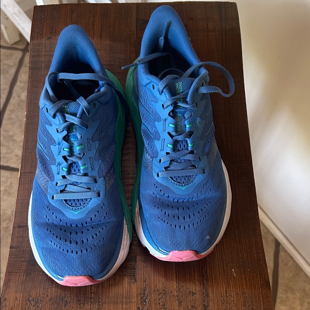 Hoka Blue and Teal Running Shoes
